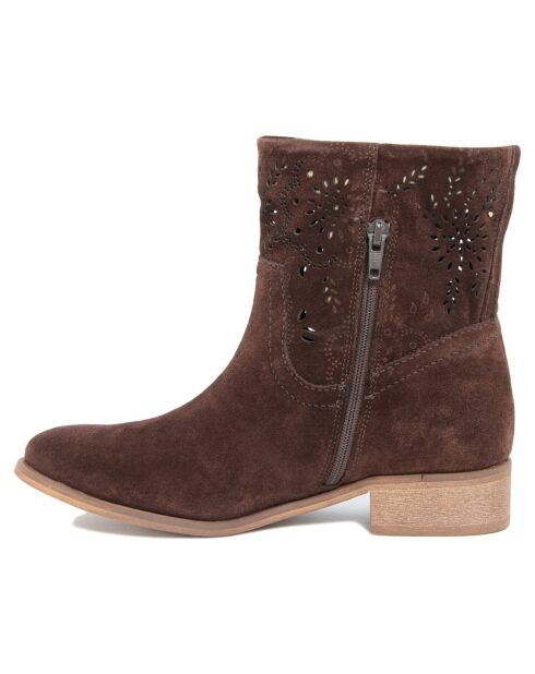 Bottines en suède Céleste marron -