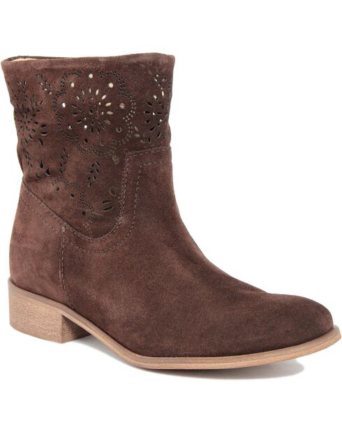 Bottines en suède Céleste marron -