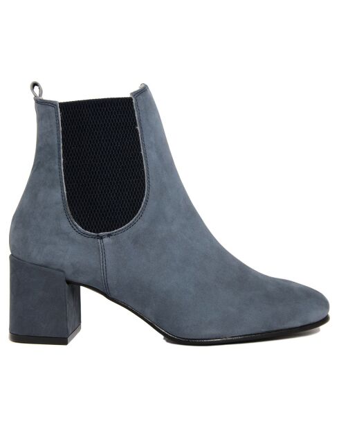 Bottines chelsea Brune bleues - Talon 5 cm
