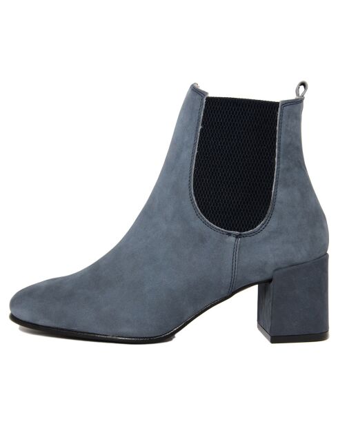 Bottines chelsea Brune bleues - Talon 5 cm