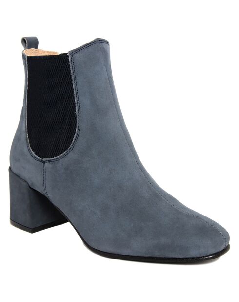 Bottines chelsea Brune bleues - Talon 5 cm