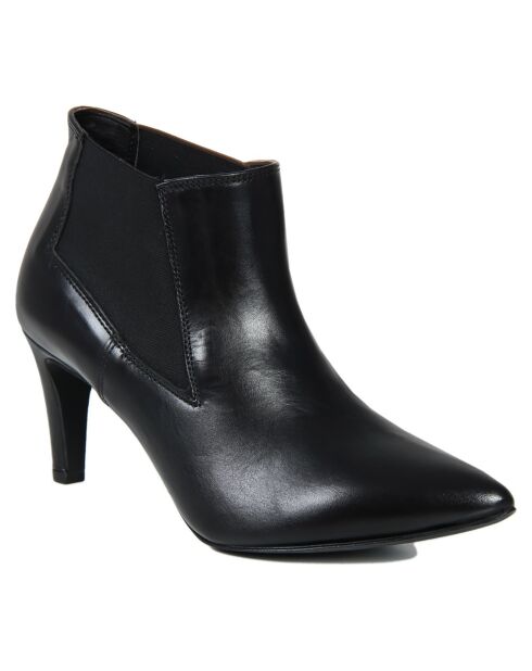 Bottines en cuir Céline noires - Talon 7 cm