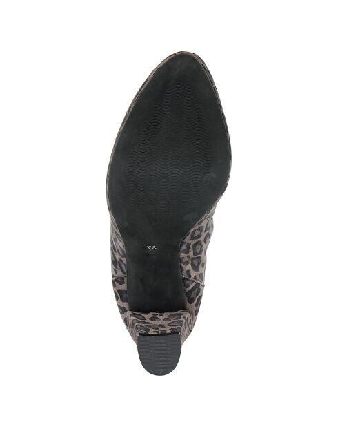 Bottines en cuir Daphné graphite - Talon 8 cm