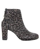 Bottines en cuir Daphné graphite - Talon 8 cm