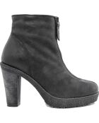 Bottines en cuir Clémence noires - Talon 10 cm