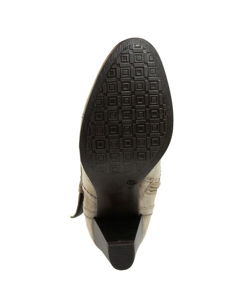 Bottines en suède Clara marron - Talon 8.5 cm