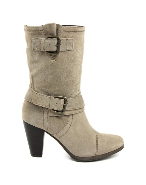 Bottines en suède Clara marron - Talon 8.5 cm