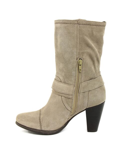 Bottines en suède Clara marron - Talon 8.5 cm