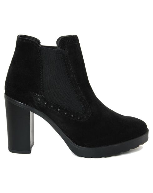 Bottines en suède Ambre noires - Talon 9 cm