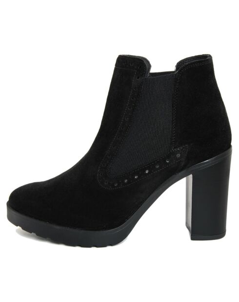 Bottines en suède Ambre noires - Talon 9 cm