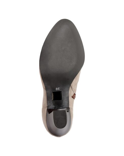 Bottines en cuir Déborah taupe - Talon 9 cm
