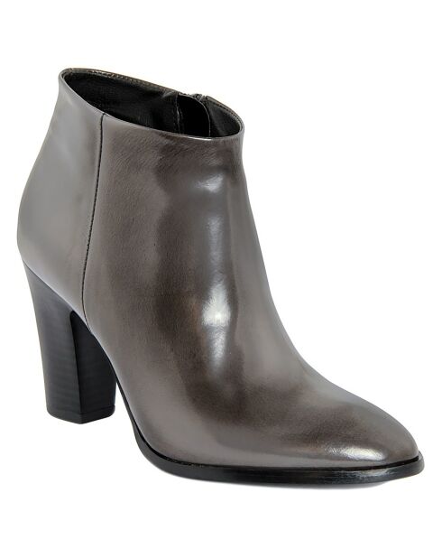 Bottines en cuir Anouk lave - Talon 9 cm