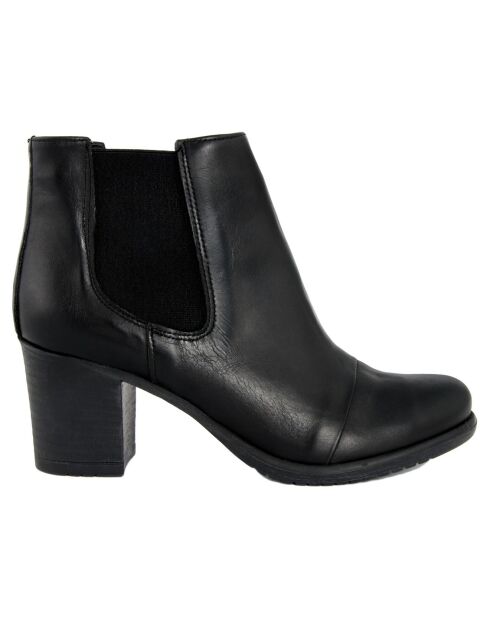 Bottines en cuir Énora noires - Talon 7 cm