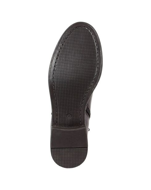 Bottines en cuir Éléonore brun foncé -