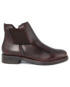 Bottines en cuir Éléonore brun foncé -