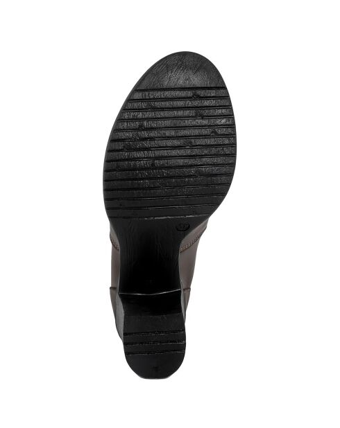 Bottines en cuir Esther brun - Talon 7 cm
