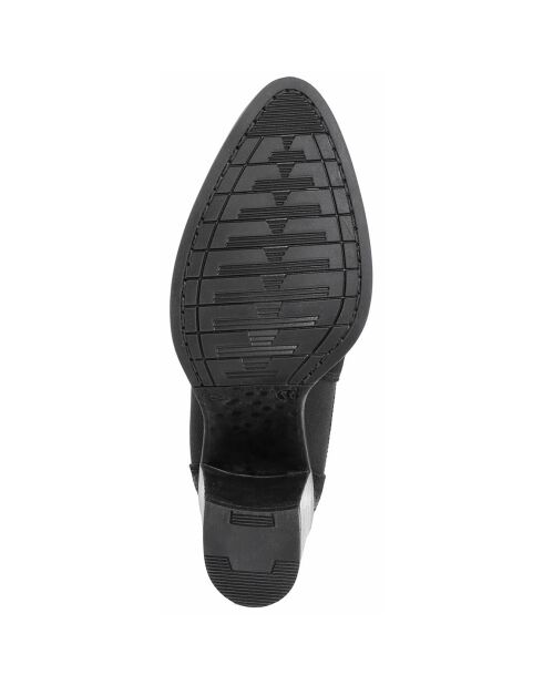 Bottines en suède Émilie noires - Talon 8 cm