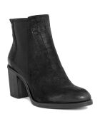 Bottines en suède Émilie noires - Talon 8 cm