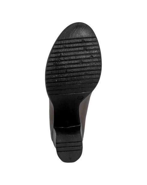Bottines en cuir Gabrielle brun - Talon 7 cm