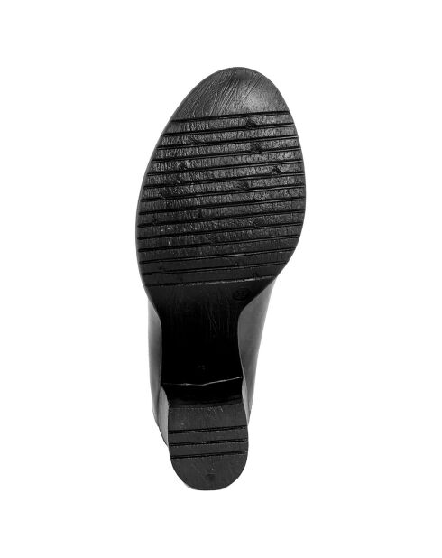 Bottines en cuir Gabrielle noires - Talon 7 cm