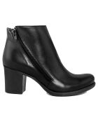 Bottines en cuir Gabrielle noires - Talon 7 cm
