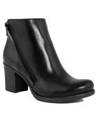 Bottines en cuir Gabrielle noires - Talon 7 cm