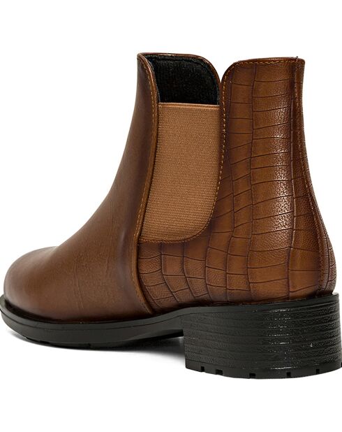 Bottines chelsea Judith cuir foncé -
