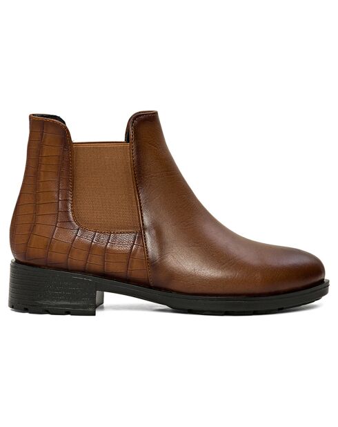 Bottines chelsea Judith cuir foncé -