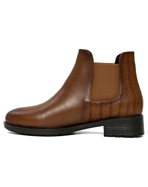 Bottines chelsea Judith cuir foncé -