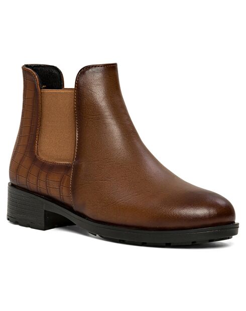 Bottines chelsea Judith cuir foncé -