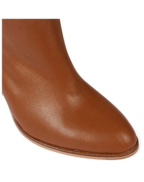 Bottes en cuir Inès cuir foncé - Talon 6 cm