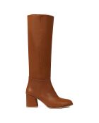Bottes en cuir Inès cuir foncé - Talon 6 cm