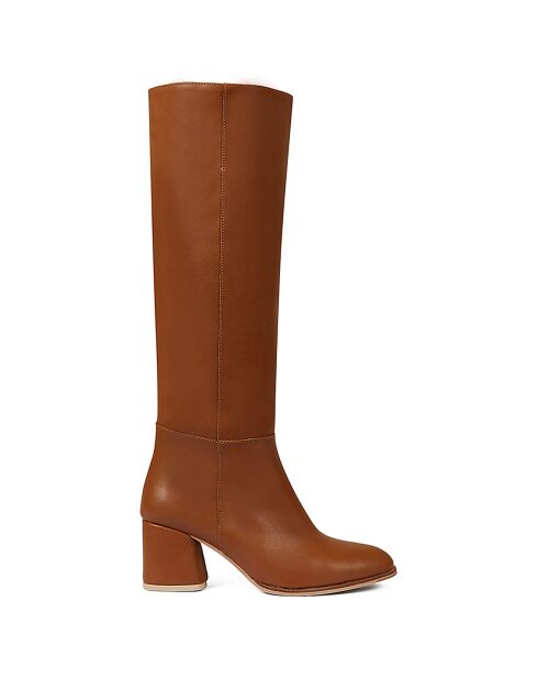 Bottes en cuir Inès cuir foncé - Talon 6 cm