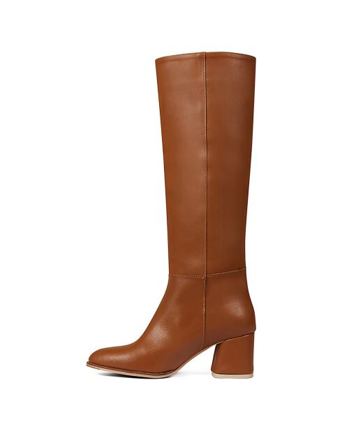 Bottes en cuir Inès cuir foncé - Talon 6 cm