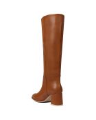 Bottes en cuir Inès cuir foncé - Talon 6 cm