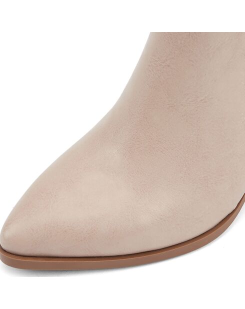 Bottes Madeleine beiges - Talon 7 cm