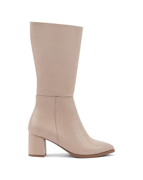 Bottes Madeleine beiges - Talon 7 cm
