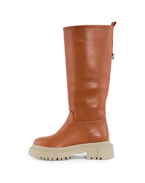 Bottes Justine cuir foncé - Talon 4 cm