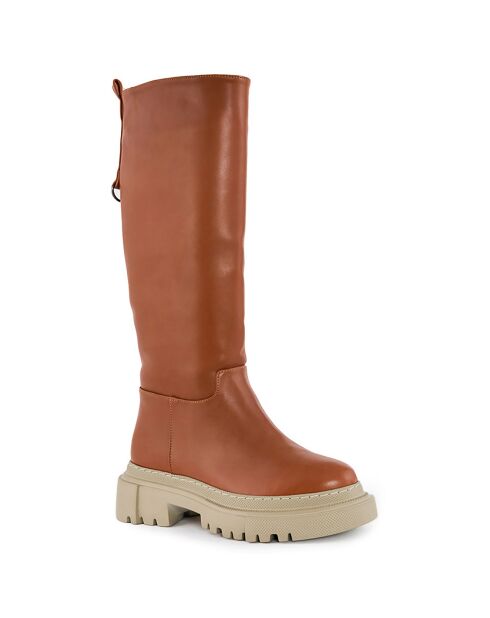 Bottes Justine cuir foncé - Talon 4 cm