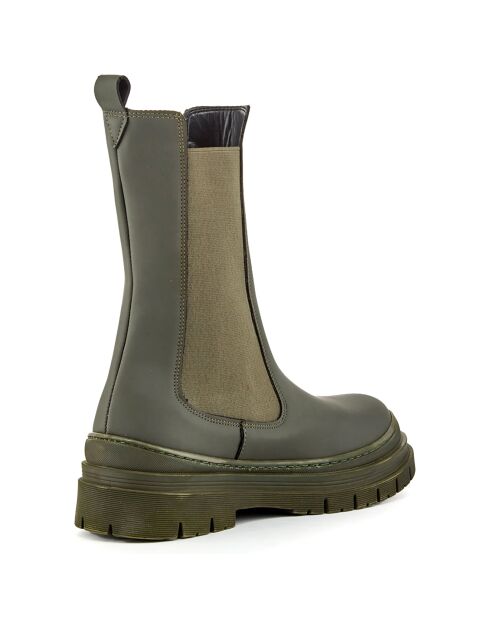 Bottines chelsea Luna kaki - Talon 5 cm
