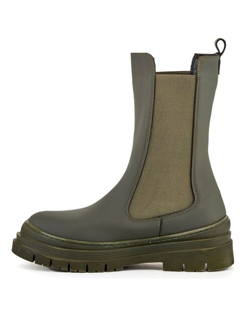 Bottines chelsea Luna kaki - Talon 5 cm