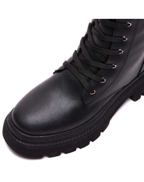 Bottines à lacet Marie noires - Talon 5 cm