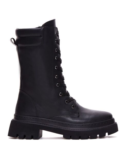 Bottines à lacet Marie noires - Talon 5 cm