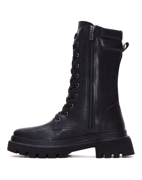 Bottines à lacet Marie noires - Talon 5 cm