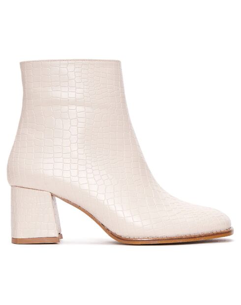 Bottines Mathilde beiges - Talon 6 cm