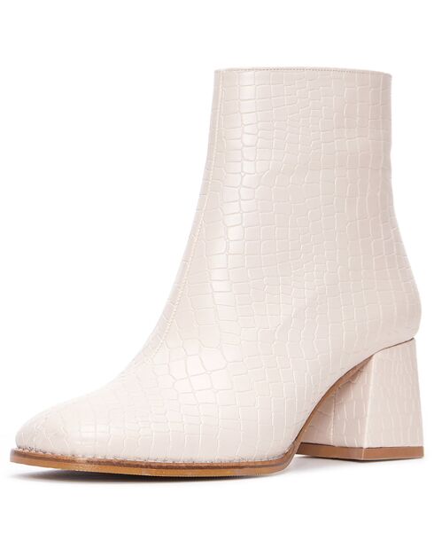 Bottines Mathilde beiges - Talon 6 cm