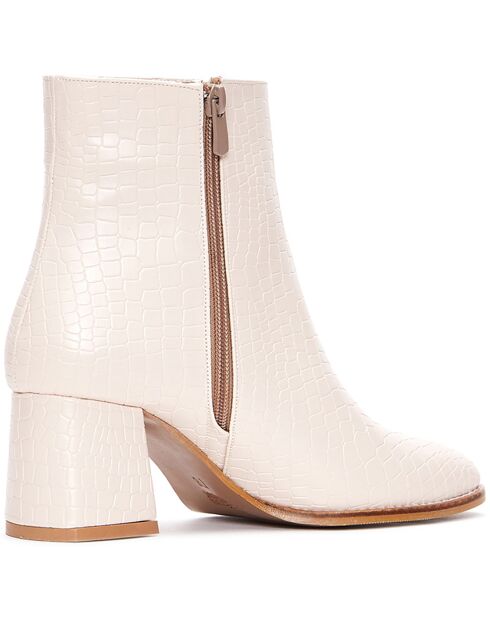 Bottines Mathilde beiges - Talon 6 cm