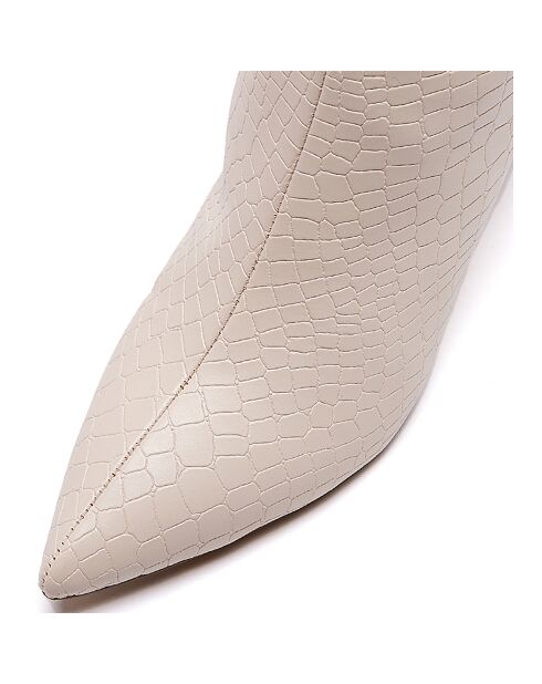 Bottes Lina ivoire - Talon 7 cm
