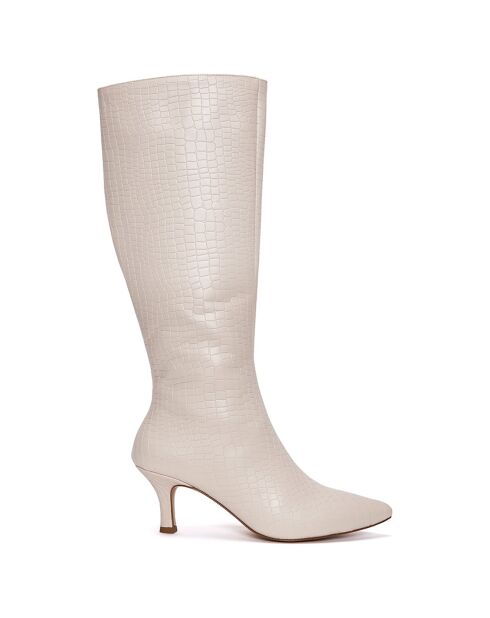 Bottes Lina ivoire - Talon 7 cm