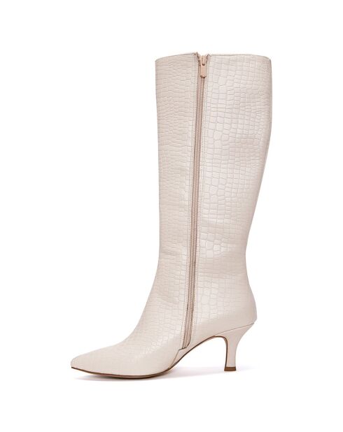 Bottes Lina ivoire - Talon 7 cm